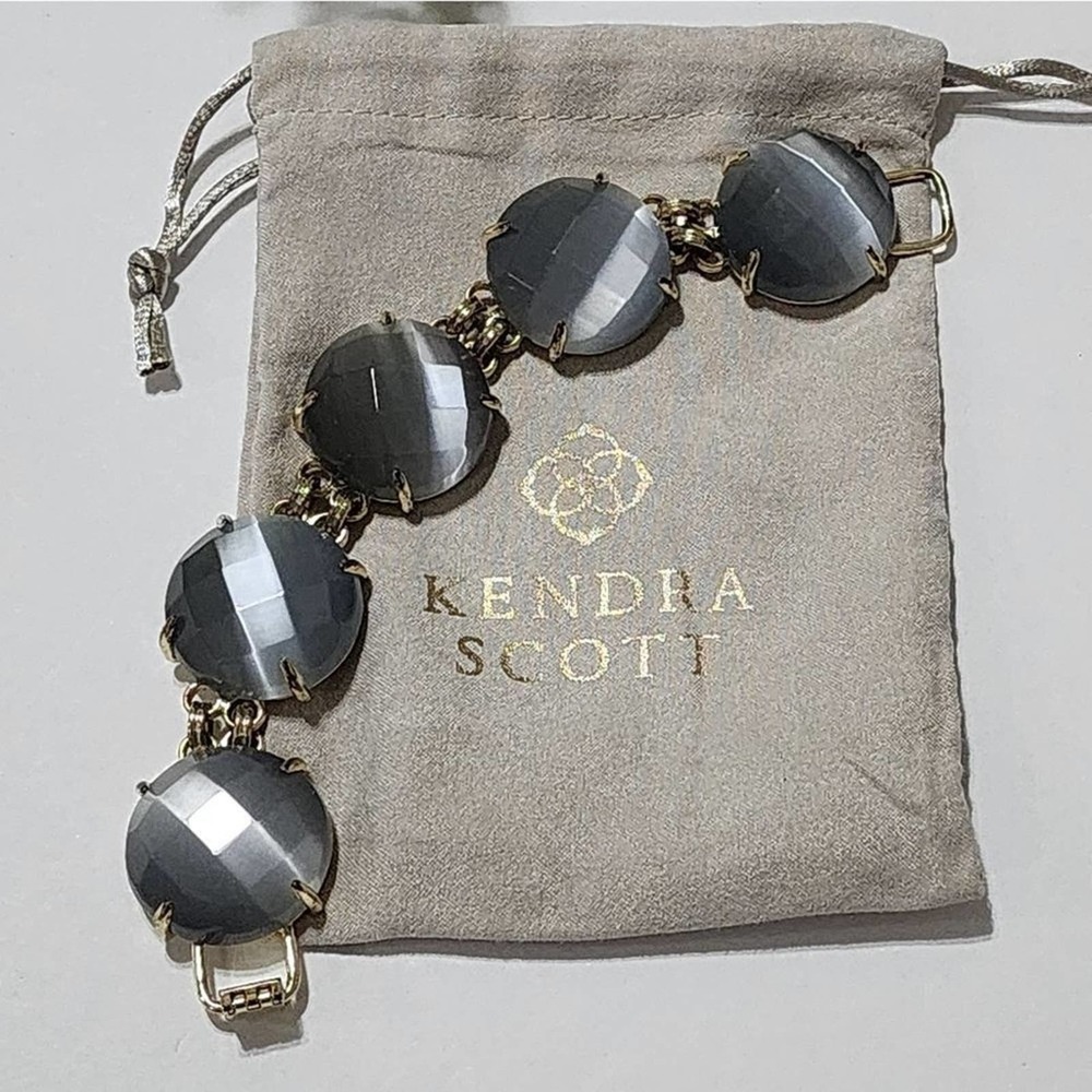 Kendra Scott Cassie‎ Bracelet Grey Slate and gold plated